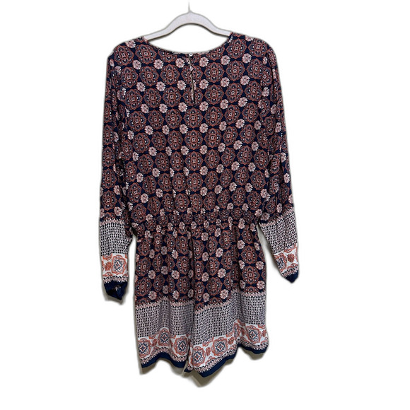 Daniel Rainn Floral Medallion Romper Womens Large Long Sleeve Multicolor Boho - Picture 3 of 9